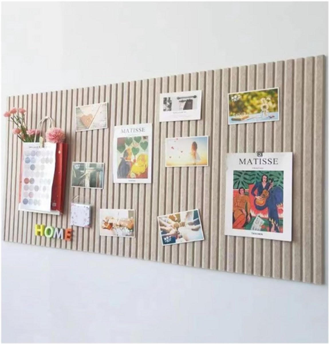 Groot prikbord - decoratief vilten camel 120 x 80 cm