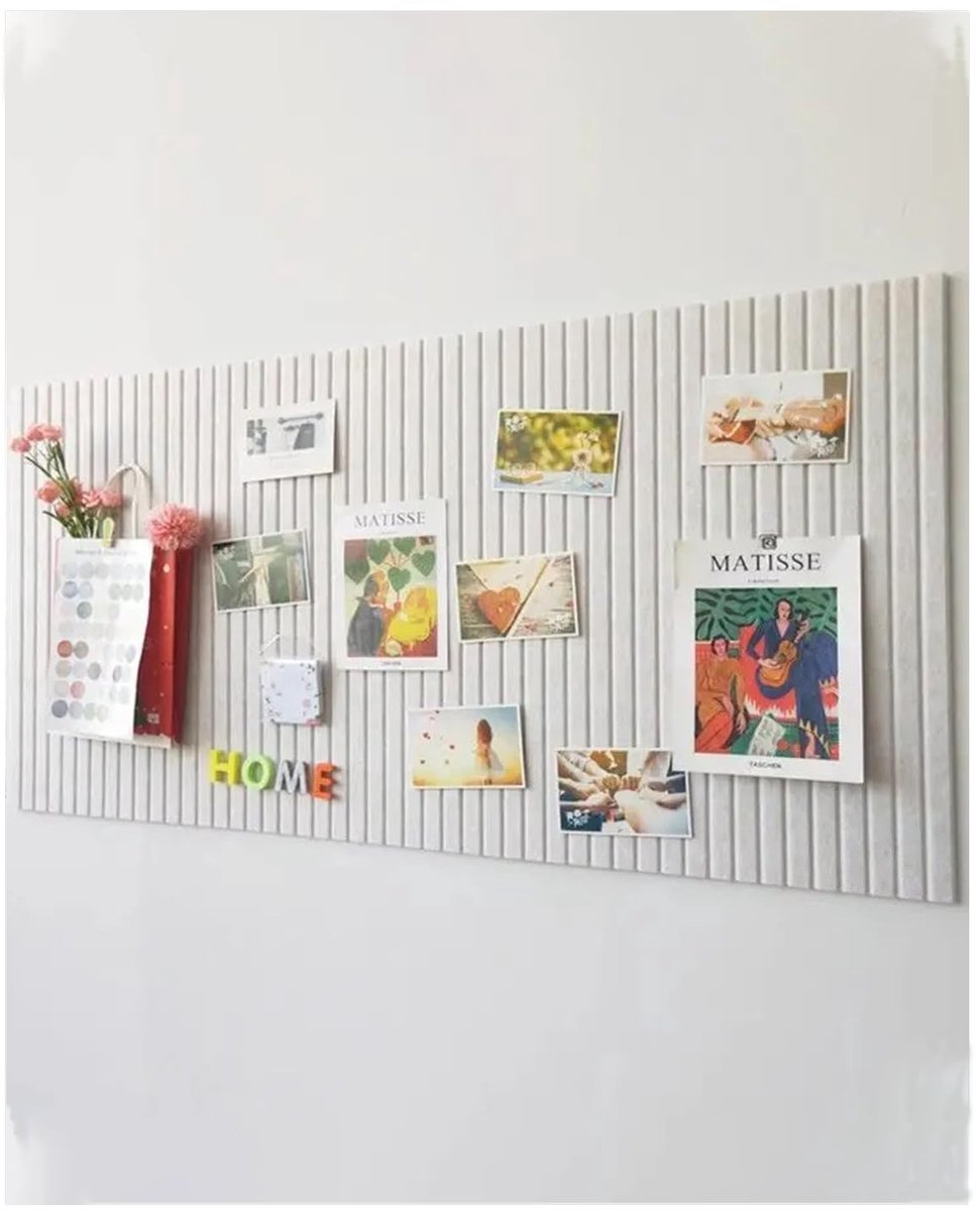 Groot prikbord - decoratief vilten beige 120 x 80 cm